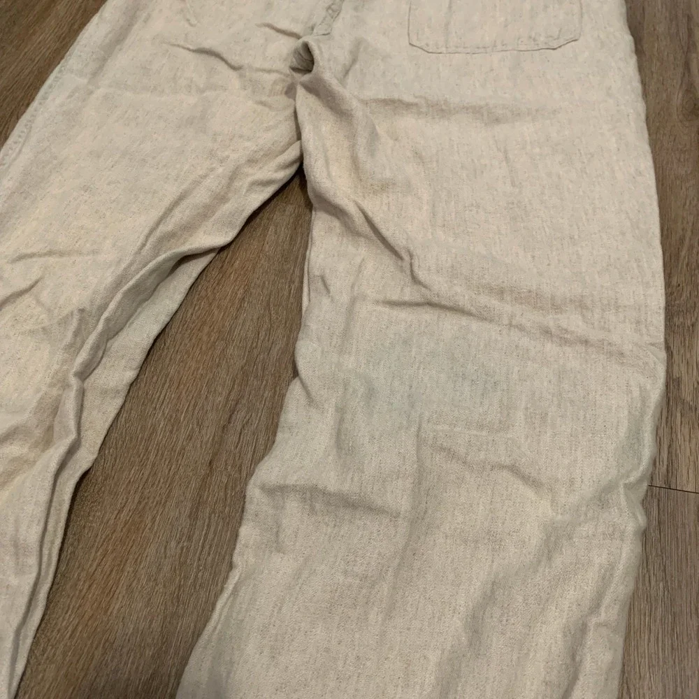 Taylor Stitch linen blend Breakwater Pant in Natural Herringbone - size medium